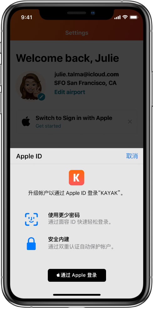 大成镇苹果手机维修分享如何在 iPhone 12 上使用“通过 Apple 登录” 